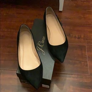 J. crew black suede flats 🌻